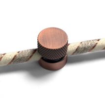Creative-cables Support Mural Sarè - (cuivre Satiné, Ø 16 Mm, H 15 Mm, 2 Pièces, Pour Câbles Ø 5-8 Mm) - Fabriqué En Aluminium - Vis Et Cheville 