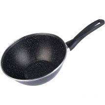 Magefesa K2 GRANSASSO wok 28, acero esmaltado vitrificado, en gris, inducción y lavavajillas