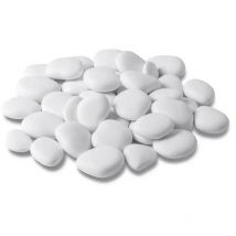 Re-Pebbles Confezione da 80 Sassi Decorativi Bianco 25x25cm Plastica Riciclata