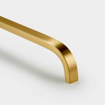 Se Home - Satin Brass Curved Cabinet d Bar Handle - Solid Brass - Hole Centre 288mm