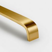Satin Brass Wide Curved Cabinet d Bar Handle - Solid Brass - Hole Centre 128mm Se Home