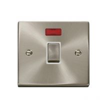 Se Home - Satin / Brushed Chrome 1 Gang 20A Ingot dp Switch With Neon - White Trim