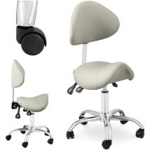 Physa - Sattelstuhl Sattelhocker Mit Lehne Rollhocker Grau, Silbern Höhenverstellbar