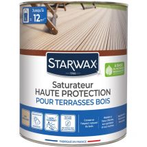 Starwax - Saturateur application facile pour terrasses et bois extérieurs incolore 1L
