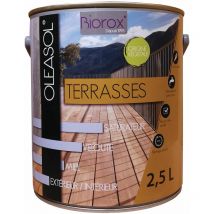Saturateur pour bois extérieurs origine végétale 2 en 1 terrasses Oleasol 2.5 litres