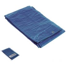 Toile bleue avec illets métalliques 5 x 6 m (environ)