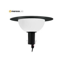 Lampione Saturno per esterno – E27 – Policarbonato nero, PMMA traslucido – 320x200mm – Illuminazione giardini e vialetti