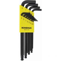 Satz mit 12 L-Schlüsseln Kugelspitze .050-5/16' Bondhus 10936