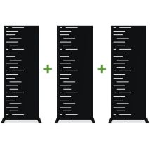 Casanoov - Satz Mit 3 Dekorativen Paneelen Arlberg Schwarz H.160 Cm, Linke Seite Mit Muster