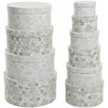 Dkd Home Decor - box 10 karton 37,5X37,5X18 runder grüner karton Material Farbe grün beige Familie BESTELLdetails