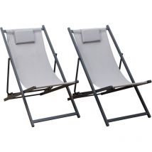 2er Set Chiliennes cyprus - Textilene grau/Struktur anthrazit