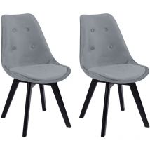 2er Set grauen Samtstühlen nora mit Kissen