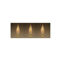 Vintage LED E14 Glühbirne C35 – 3er-Set – 4W (40W) – 220-240V – Sichtbare Filamente – Warmlicht
