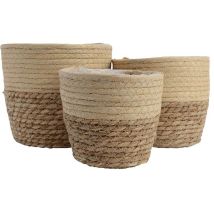 3er Set Jutekörbe – 20 x 17 cm – Rustikales Design – Ideal zur Aufbewahrung von Pflanzen und kleinen Gegenständen