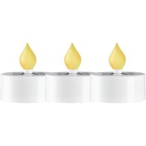 Star - Trading Solar-kerzen-set Saul, 3 Stück, Weiß, Led, Gelb, Dämmerungssensor, Außenbereich, 5,5 Cm