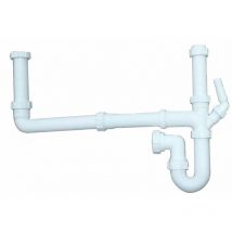 Sauber - 2 Bowl Kitchen Sink Waste Pipe Kit Easy To Fit Durable