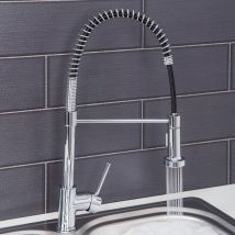 Sauber - Pull Out Kitchen Tap Single Lever Modern Mono Sink Mixer Hot Cold Faucet - Single Spout