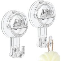 Saugnapfhaken – 2 Stück – Transparent – Abnehmbar – Extra Stark – 3 Kg – Nagelfrei – Für Badezimmer – Küche – Fenster – Bademantel
