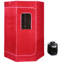 Dazhom - Sauna à Vapeur Portatif 3L avec le contrôleur de température à distance Perspiration Perdre du poids Pour 2 Personne rouge