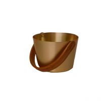 Sauna Aufgusskübel / Saunaeimer Champagner Aluminium Bügelgriff
