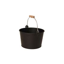 Sauna Aufgusskübel / Saunaeimer Schwarz Stahlblech Bügelgriff