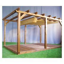 Store de pergola 2x3 Perméable (kit complet) Couleur: Crème - Kit poulie: Oui