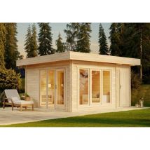 Sauna extérieur Cubus-70 E Naturel , 70 mm Épaisseur de paroi 498 x cm