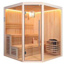 Sauna d'angle Boreal Baltik 180 - 5 places - 180x180x210 cm