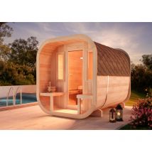 Sauna design Finntherm ScandiCube Premium Naturel , 42 mm Épaisseur de paroi 204 x 285 cm