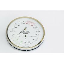 Sauna-Hygrotherm 130 mm – Hygrometer und Thermometer – Edelstahl – Einfache Montage – Präzise Kontrolle von Feuchtigkeit und Temperatur