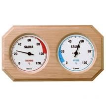 Sauna-Hygrotherm 2in1 Thermometer und Hygrometer – Präzise Temperatur- und Luftfeuchtigkeitskontrolle – Stilvolles Naturholzdesign
