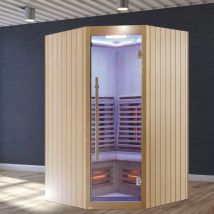 Sauna Infrarouge Boreal Signature 130C d'Angle à Spectre Complet - 130x130x205