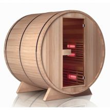 Sauna infrarouge extérieur en cèdre rouge boreal trc ir concept - tonneau barrel 180 180
