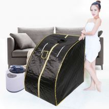 Aqrau Sauna à Vapeur Portatif 1.5L, spa Sauna Transportable à Domicile, Sauna avec Chaise Pour 1 Personne, Noir