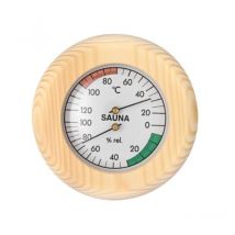 Sauna Klimamesser,Hygromètre pour Sauna,Thermomètre pour Sauna,réglable manuellement,2en1 Mesureur de température et d'humidité pour Sauna,Bois