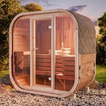 Sauna tonneau Finntherm Ellipso m Naturel Bois thermique, 42 mm Épaisseur de paroi 196 x 119 cm