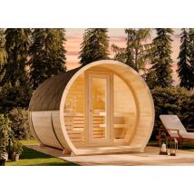 Sauna tonneau Finntherm Luna m Naturel , 42 mm Épaisseur de paroi 265 x 285 cm