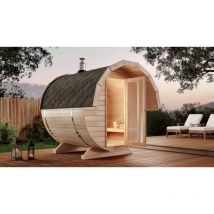 Sauna tonneau Finntherm Samantha Naturel , 42 mm Épaisseur de paroi 215 x 240 cm