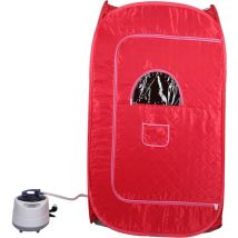 Sauna à Vapeur, Portable Home Sauna Infrarouge Spa Tente 8080135cm avec petite chaise pliante,2L steamer-rouge