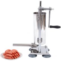 Sausage Stuffer Stainless Steel Sausage Maker with 4Stainless Steel Tubes Professional Filling Nozzles 6 lbs Sausage Filler Best Use for Butchers