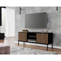 Bestmobilier - Savanna - meuble tv - bois et noir - 150 cm