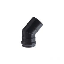 Coude Acier Noir 45o 8 Cm 80 Mm Pour Poeles A' Granule's Raccordement M/f 1,2 Mm Porcelaine Noire Mate