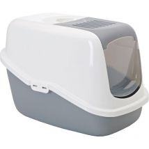 Nobby Katzentoilette Nestor grau mit Tür und Filter 56 x 39 x 38,5 cm Katzentoilette