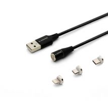 Cl-152 Kabel usb 1 m usb 2.0 usb c micro usb a/lightning black - Savio