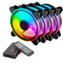 FAN-01 4-Pack 120mm argb Fan Including Controller and Remote Control Boitier pc Ventilateur Noir - Savio