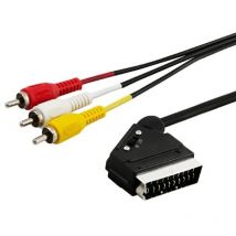 Savio - audio/video scart - 3xrca (cinch) cable 2m cl-133 black