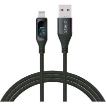 Savio Usb - Lightning-kabel Mit Display, Cl-173, 1 M, Schwarz