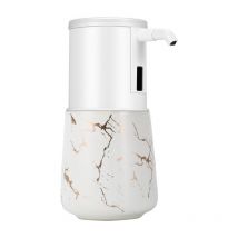 Savon automatique, base en céramique, pompe de savon pour les mains sans contact, USB rechargeable, savon électrique de comptoir pour la cuisine