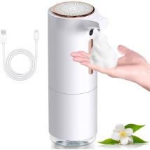 Savon automatique rechargeable savon 10oz / 30ml capteur sans contact mousse savon pompe, mains libres 3 niveaux réglable savon pour la salle de bain