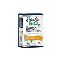Maison Briochin - Savon mains et corps Briochin Bio Fleur d'oranger et menthe - Pain de 100 g